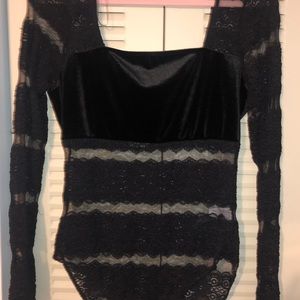 Mesh long sleeve body suit